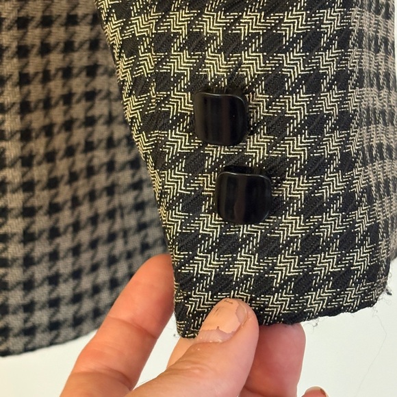 Kasper for ASL Black and Gray Blazer Tailored Houndstooth Jacket - Picture 7 of 11